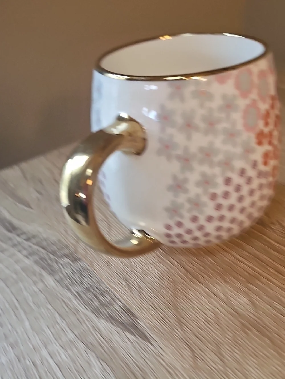 Thyme & Table Floral New Bone China Gold Highlights Mug